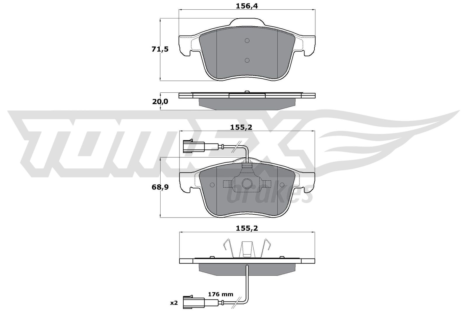 Sada brzdových platničiek kotúčovej brzdy TOMEX Brakes